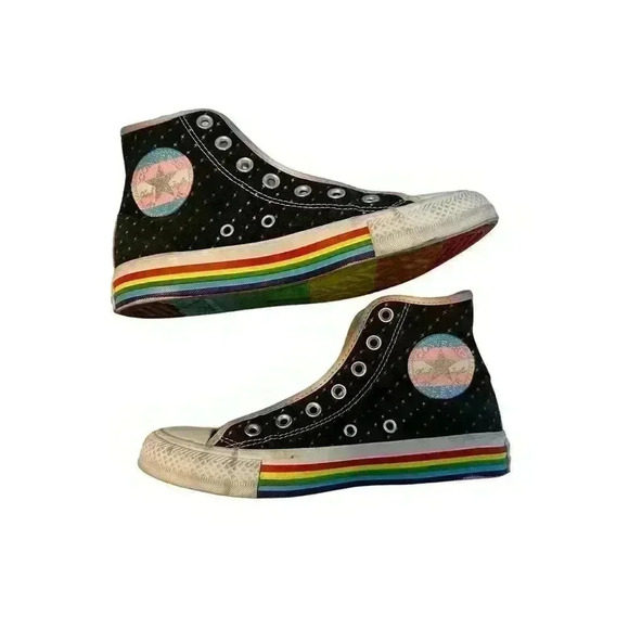 Converse Chuck Taylor All Star Hi Rainbow Pride Sneaker Love is Love M 4.5 W 6.5 - Picture 2 of 14